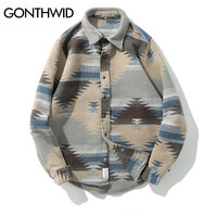 GONTHWID Hip Hop Tie Dye przystawki przycisk z długim rękawem koszule męskie mody dorywczo Streetwear sukienka koszula płaszcze męskie Hipster koszule topy 4